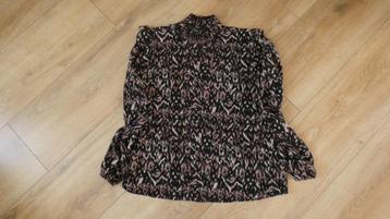 Leuke zwart bewerkte  blouse met rose en wit van Twoday  beschikbaar voor biedingen