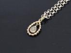 Roos diamant antiek 14k hanger goud jasseron ketting zilver, Sieraden, Tassen en Uiterlijk, Antieke sieraden, Ophalen of Verzenden