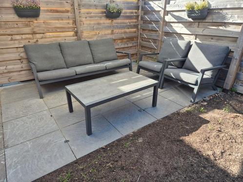 Hartman Loungeset, Tuin en Terras, Tuinsets en Loungesets, Gebruikt, Loungeset, Aluminium, 5 zitplaatsen, Bank, Eettafel, Stoel