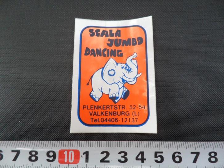 sticker scala jumbo dancing valkenburg plenkertstraat, Verzamelen, Stickers, Zo goed als nieuw, Ophalen