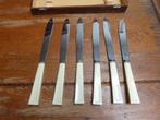 6 art deco messen met bakelieten handgreep, Antiek en Kunst, Ophalen of Verzenden
