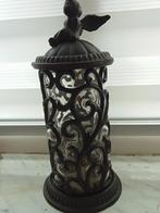 Brocant Gietijzer met geblazen glas Venetiaans pot voorraad, Antiek en Kunst, Ophalen of Verzenden