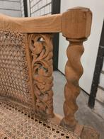Houten bankje met mooi houtsnijwerk met bloemen, Antiek en Kunst, Ophalen