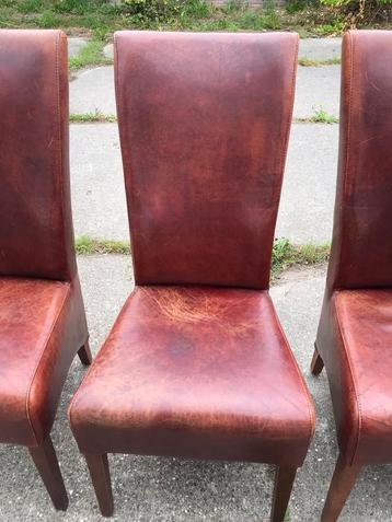 Schapenleren eethoek stoelen 6 stuks beschikbaar voor biedingen