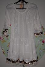 NIEUW BOHO Tuniek Jurkje witte katoen gouden biezen 40 42, Ophalen of Verzenden, Nieuw, Maat 38/40 (M), Wit