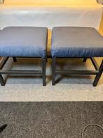 Set van 2 industriële hockers – gestoffeerd en metalen frame, Minder dan 50 cm, Gebruikt, Vintage, modern, Vierkant