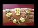 Bijzonder Zilveren/Verguld Chinees Armband/Broche/Geisha!, Sieraden, Tassen en Uiterlijk, Antieke sieraden, Verzenden, Zilver