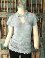 Lichtblauw gehaakt truitje Boho Ibiza maat S, Verzenden, Zo goed als nieuw, Maat 38/40 (M), Blauw