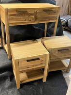Set van 2 Nachtkastjes + Haltafel/Console, Huis en Inrichting, Tafels | Bijzettafels, Minder dan 55 cm, Rond, Zo goed als nieuw