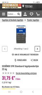 Tegellijm 50kg Sönox. (2x25) Nieuw., Doe-het-zelf en Verbouw, Overige Doe-het-zelf en Verbouw, Ophalen, Nieuw