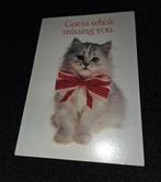 Mooi fluffy poesje met strik, Verzenden, 1980 tot heden, Ongelopen, Hond of Kat