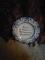 Delfts Blauw Bord met Tekst, Antiek en Kunst, Ophalen of Verzenden