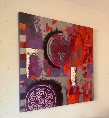 Groot Abstract Schilderij Cobra Art 120x120cm Gecertificeerd beschikbaar voor biedingen