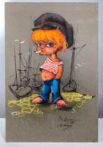 Tekening krijt/pastel Origineel, Mallorca 1967, Ophalen