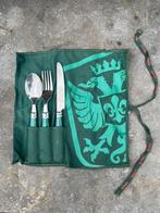 Brand Bier bestekset: mes, vork, lepel en stoffen opbergtas, Verzamelen, Biermerken, Ophalen of Verzenden, Zo goed als nieuw, Overige typen