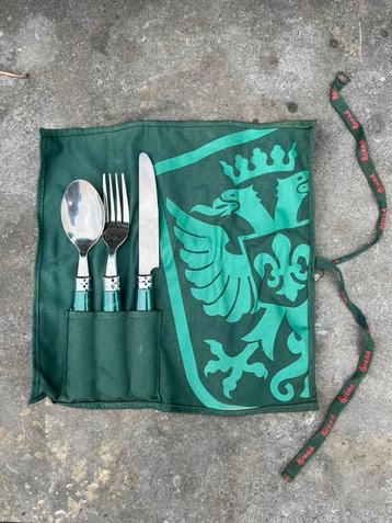 Brand Bier bestekset: mes, vork, lepel en stoffen opbergtas beschikbaar voor biedingen