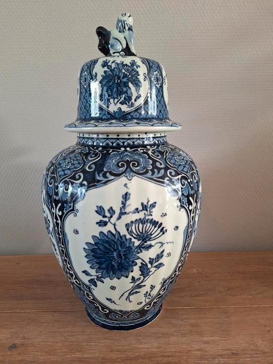 Delfts Blauwe Vaas met deksel, Antiek en Kunst, Antiek | Goud en Zilver, Ophalen of Verzenden