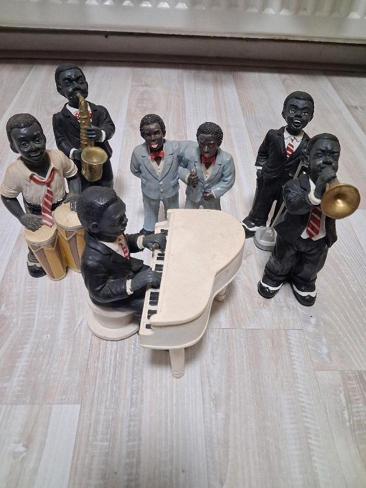 Antieke decoratieve jazz muzikanten beeldjes, Verzamelen, Beelden en Beeldjes, Zo goed als nieuw, Overige typen, Ophalen