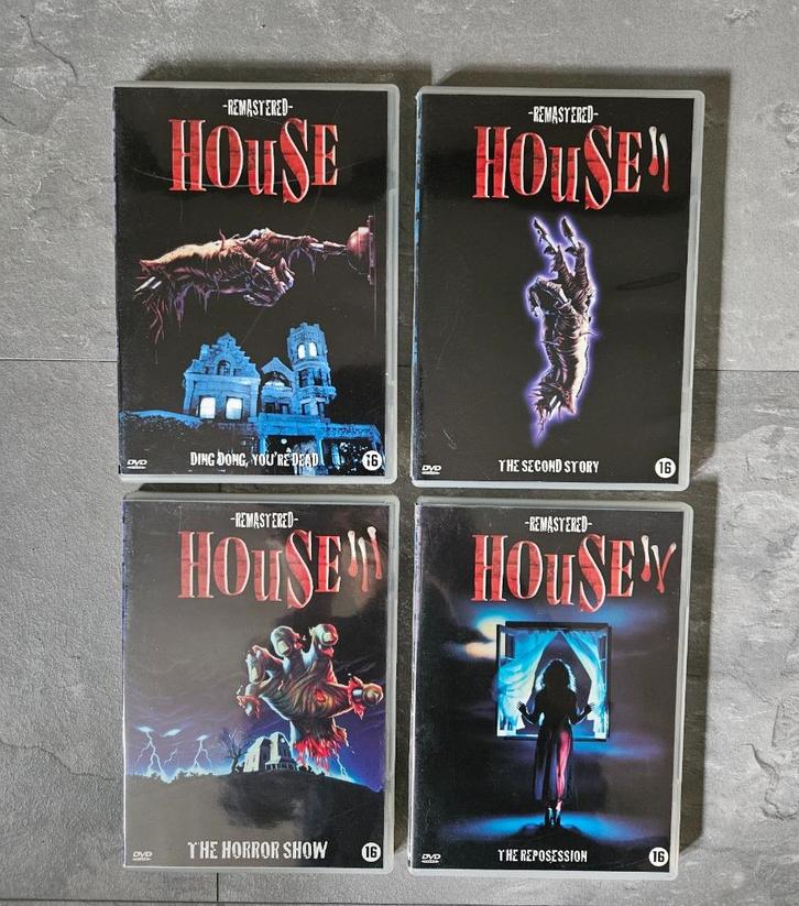 HOUSE (Horror) 1 t/m 4 - Complete Film Collectie - 4 Dvd's, Cd's en Dvd's, Dvd's | Horror, Zo goed als nieuw, Overige genres, Vanaf 16 jaar