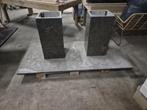 Natuursteen tuintafel antraciet 180x100x3 cm, Tuin en Terras, Ophalen, Zo goed als nieuw, Rechthoekig, Overige materialen
