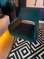6 eetkamerstoelen donker groen velvet, Huis en Inrichting, Stoelen, Ophalen, Overige kleuren, Zo goed als nieuw, Stof