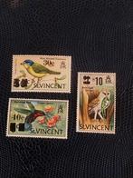 St Vincent 343-345 vogels/uilen opdruk 1973 postfris mi 25 e, Ophalen of Verzenden, Dier of Natuur