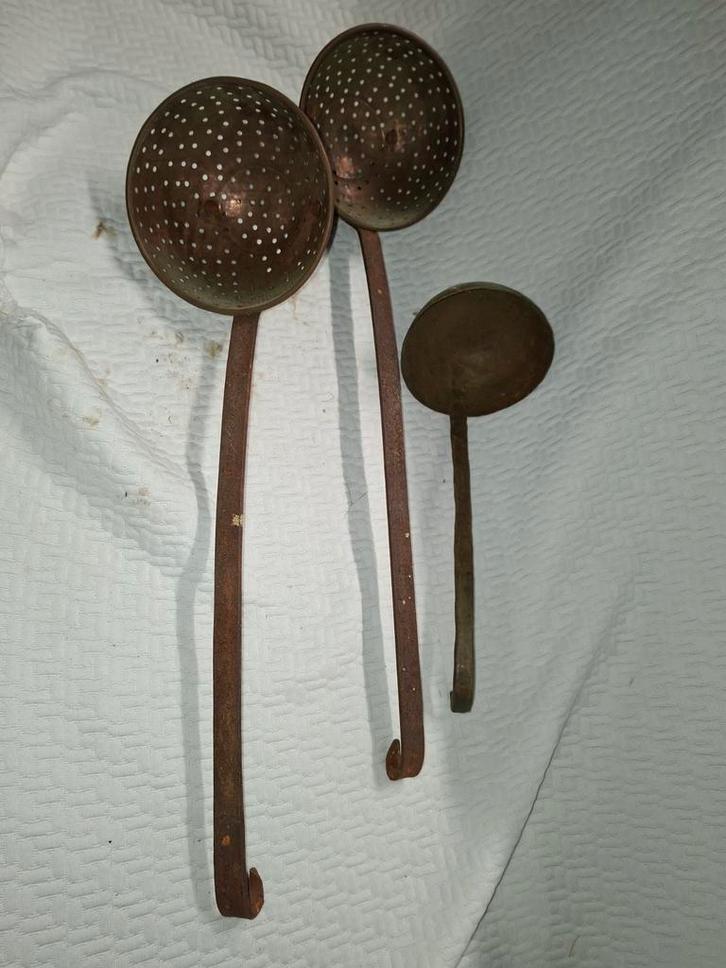 Antieke Koperen Lepels uit India., Antiek en Kunst, Antiek | Keukenbenodigdheden, Ophalen of Verzenden