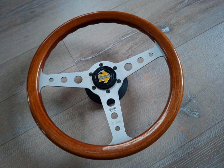 Houten sportstuur Momo Indy 35cm 1983 o.a Ford VW BMW Saab, Auto-onderdelen, Besturing, Alfa Romeo, Amerikaanse onderdelen, BMW