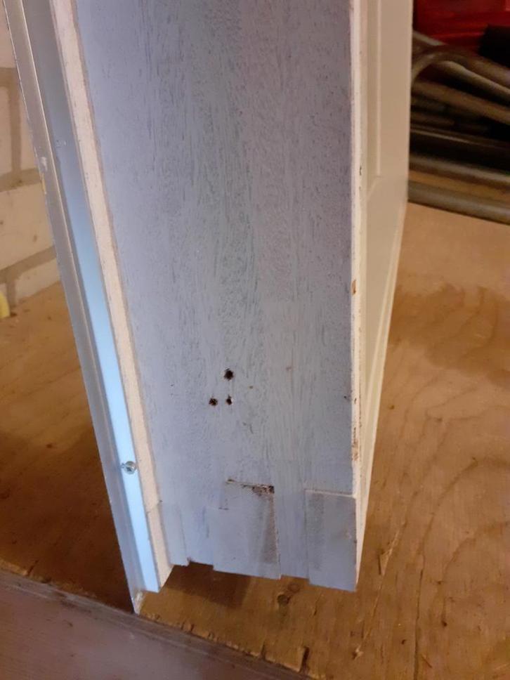 Hardhouten kozijnen met 2 lagen glas. 3stuks., Doe-het-zelf en Verbouw, Kozijnen en Schuifpuien, Gebruikt, Hout, Ophalen