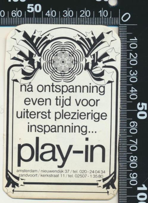 Sticker: Play In - Amsterdam - Zandvoort (2), Verzamelen, Stickers, Zo goed als nieuw, Bedrijf of Vereniging, Ophalen of Verzenden