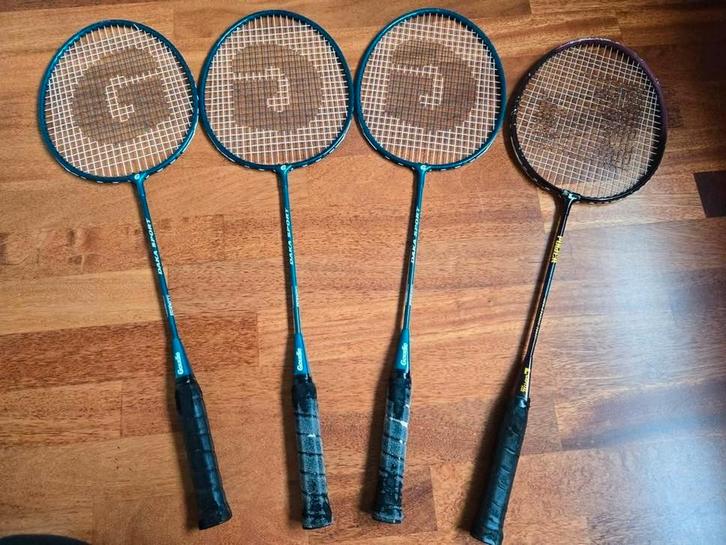 4 Badminton Rackets - Gebruikt, Sport en Fitness, Badminton, Gebruikt, Racket(s), Ophalen of Verzenden