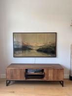 TV meubel van Eijerkamp hout/staal 140 cm breed, Huis en Inrichting, Ophalen, Gebruikt, 100 tot 150 cm, Teakhout