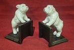 Gietijzeren boekensteunen met Engelse bulldogs, Ophalen