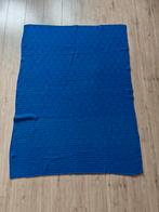 Handgemaakte Gehaakte Deken - Blauw Katoen, Ophalen of Verzenden, Zo goed als nieuw