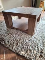 Salontafel acacia hardhout, 50 tot 100 cm, Vierkant, Zo goed als nieuw, Minder dan 50 cm