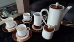 Vintage porselein Koffie thee servies  - Wit & koperkleur, Ophalen of Verzenden