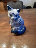 Vintage chinees porselein Delfts blauwe kat, Ophalen of Verzenden