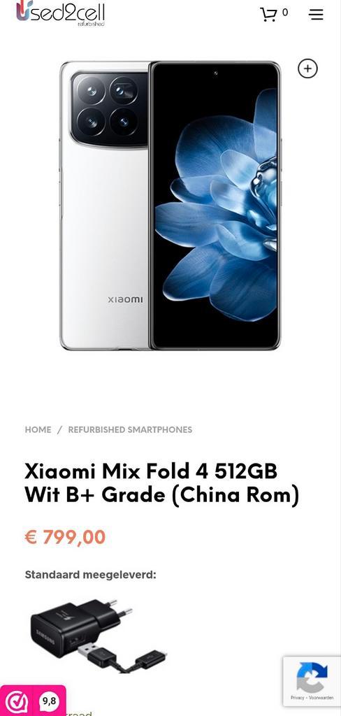 Xiaomi Mix Fold 4 512GB Wit B+ Grade, Telecommunicatie, Mobiele telefoons | Overige merken, Zo goed als nieuw, Ophalen of Verzenden