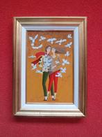 Carole B. Perret.1951.Witte Duiven.Naïeve kunst., Antiek en Kunst, Ophalen of Verzenden