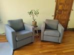 2 grijze fauteuils (Goossens), Huis en Inrichting, Ophalen, Zo goed als nieuw, 75 tot 100 cm, 50 tot 75 cm