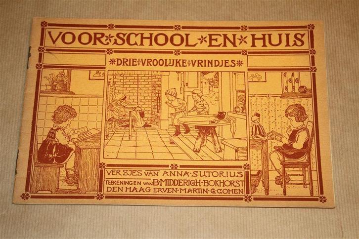 Drie vroolijke vrindjes. Voor school en huis, 1920., Boeken, Prentenboeken en Plaatjesalbums, Gelezen, Ophalen of Verzenden