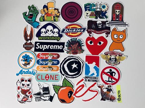 Stickers DIY skate Supreme Dickies Spitfire wheels CDG Real, Hobby en Vrije tijd, Stickers en Plaatjes, Nieuw, Meerdere stickers
