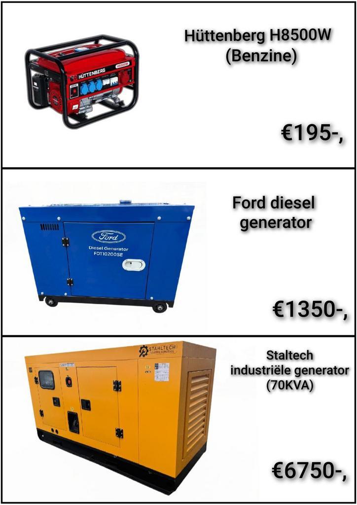 Generatoren | Diesel/Benzine | Startklaar + Eigen Bezorging, Doe-het-zelf en Verbouw, Aggregaten, Nieuw, Overige typen, 30 kVA of meer