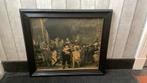 Reproductie ‘De Nachtwacht’ – 68x59 cm – met zwarte lijst, Ophalen of Verzenden