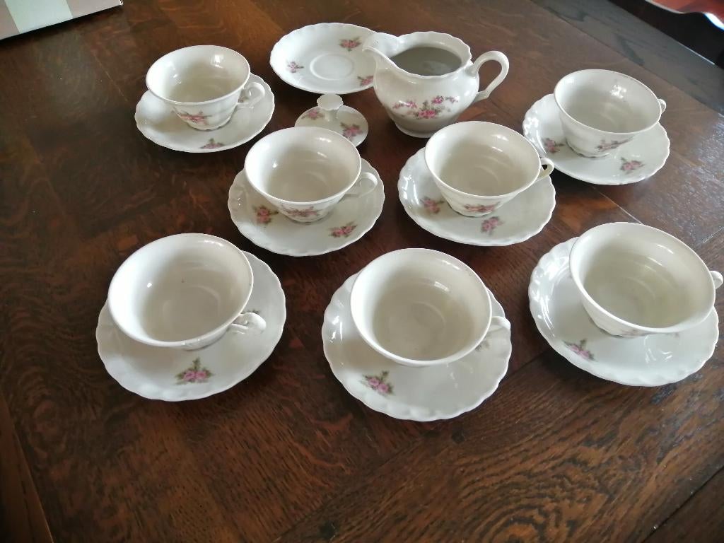 vintage theekop - en schotel, Mosa servies, jaren '50, Antiek en Kunst, Antiek | Servies los, Ophalen of Verzenden