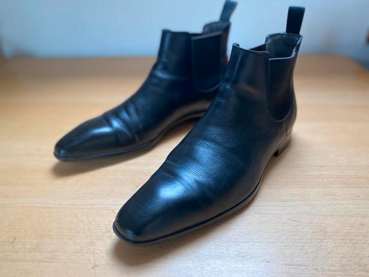 Zwarte Chelsea boots Santoni maat 8 42,5 rubberen zool, Kleding | Heren, Schoenen, Zo goed als nieuw, Boots, Zwart, Ophalen of Verzenden