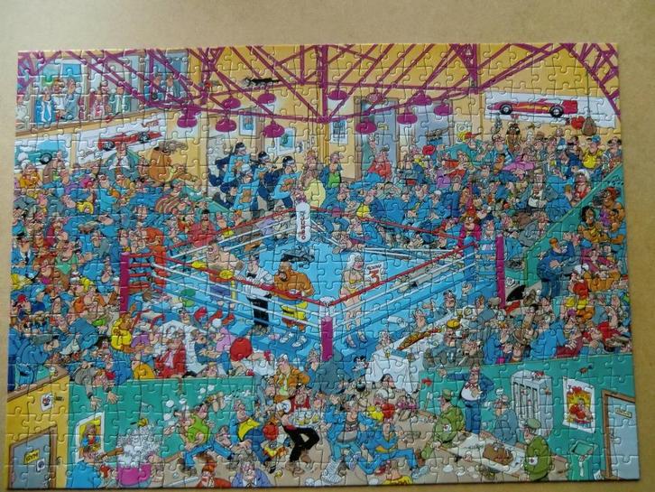 Puzzel 500 stukjes met als thema BOKSWEDSTRIJD, Hobby en Vrije tijd, Denksport en Puzzels, Zo goed als nieuw, Legpuzzel, 500 t/m 1500 stukjes