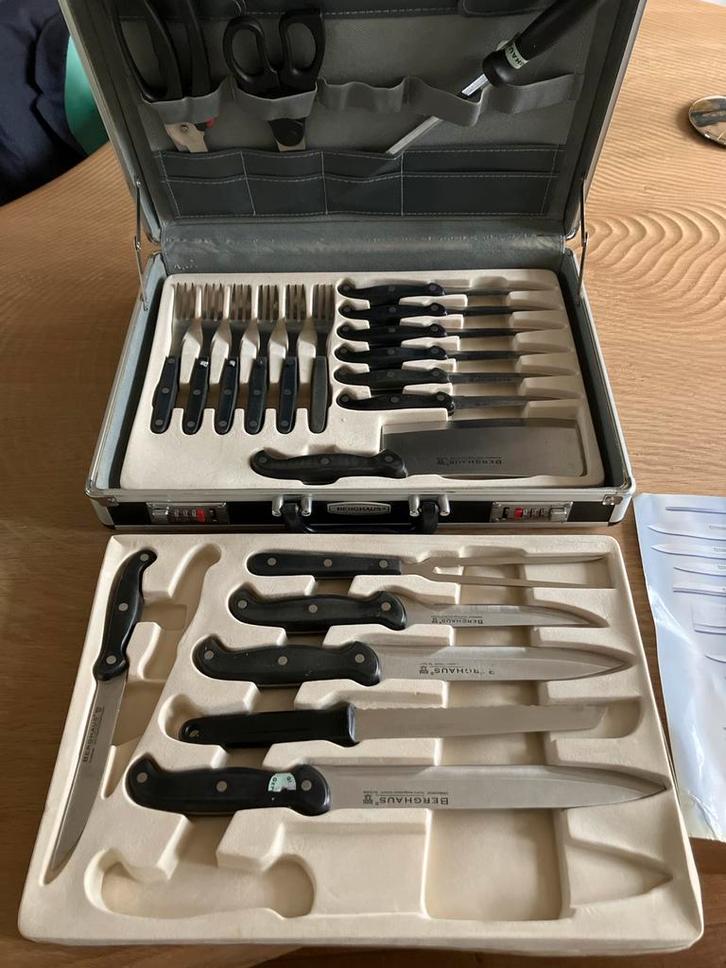 BergHaus Bestekset in Koffer, Huis en Inrichting, Keuken | Bestek, Zo goed als nieuw, Bestekset, Rvs of Chroom, Vaatwasserbestendig