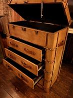 ladekast XL aviator trunk - bruin canvas nieuw! moet weg!, Huis en Inrichting, Kasten | Ladekasten, Gebruikt, 100 tot 150 cm, 3 of 4 laden