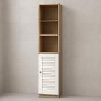 Badkamer Kolomkast – Wit Eiken – 170cm, (Half)hoge kast, -, -, Nieuw